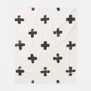 Brush Strokes Vintage Seamless Pattern Fleece Blanket