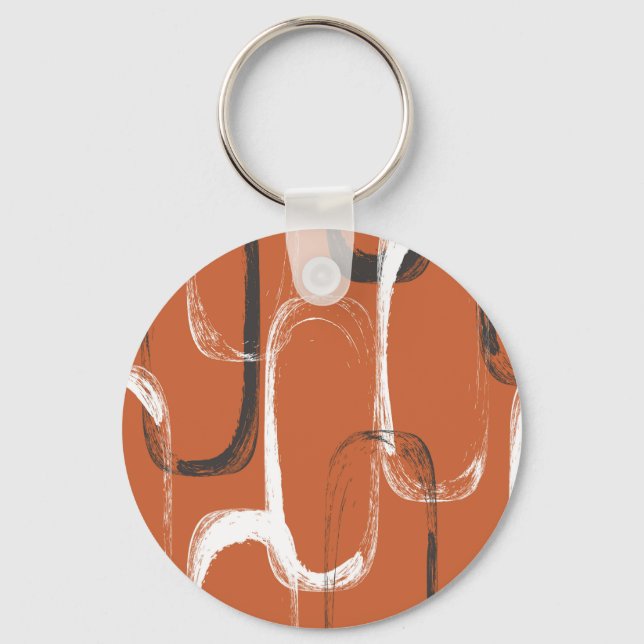 Brush Texture: Seamless Orange Background Key Ring (Front)