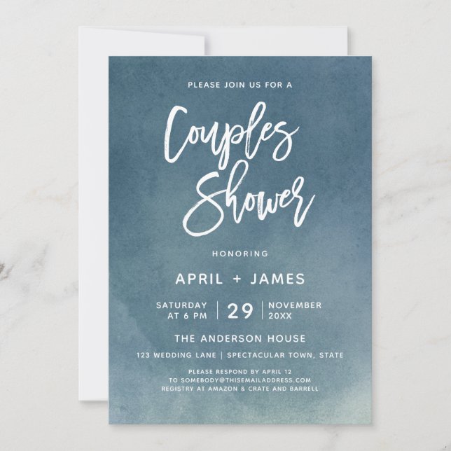 Brush Typography Bridal Shower Invitation (Front)