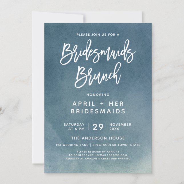 Brush Typography Bridesmaids Brunch Invitation (Front)