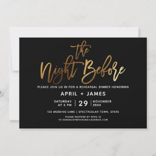 Brush Typography Rehearsal Dinner Invitation