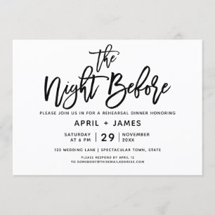 Brush Typography Rehearsal Dinner Invitation