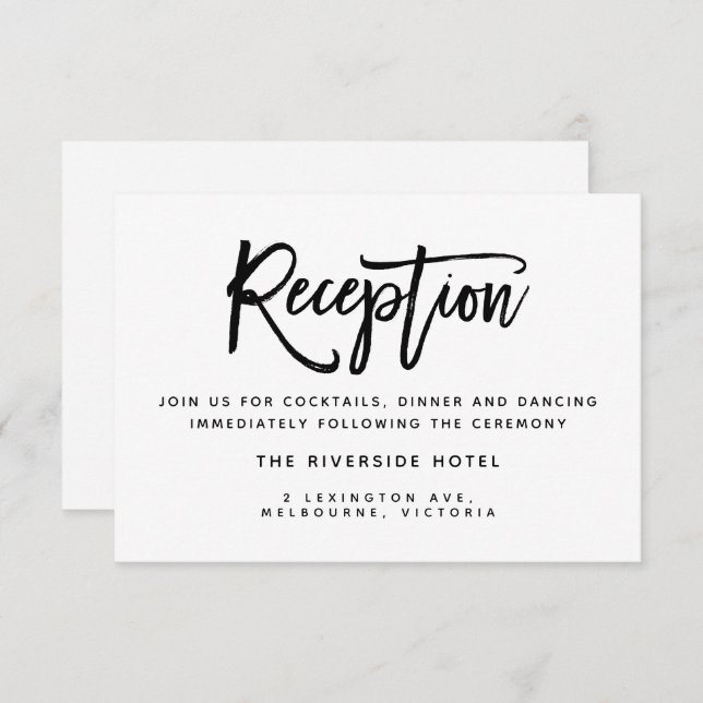 Brush Typography Wedding Reception Invitation (Front/Back)