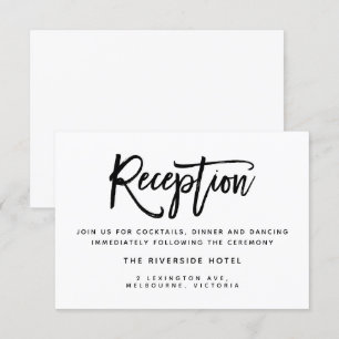 Brush Typography Wedding Reception Invitation