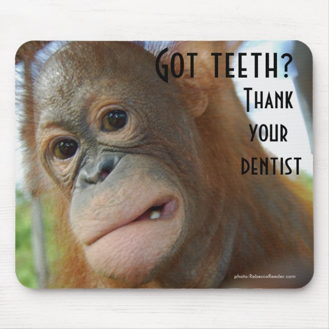 Brush Your Teeth Dentist Humour Mouse Mat (Front)