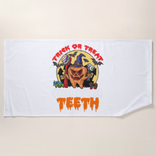 Brush Your Teeth Funny Dental Hygienist Pun Beach Towel