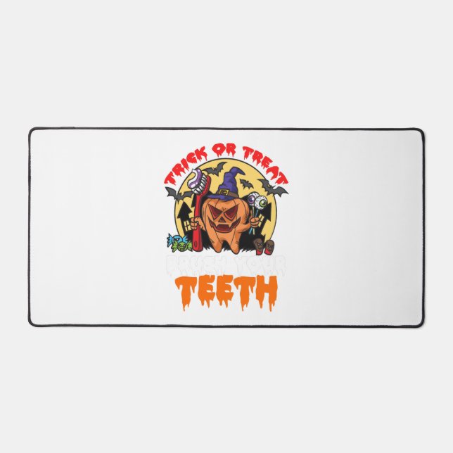 Brush Your Teeth Funny Dental Hygienist Pun Desk Mat (Front)