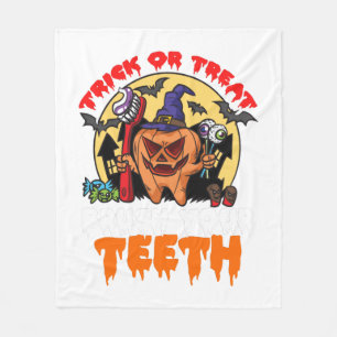 Brush Your Teeth Funny Dental Hygienist Pun Fleece Blanket