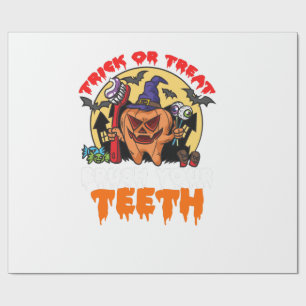 Brush Your Teeth Funny Dental Hygienist Pun Wrapping Paper