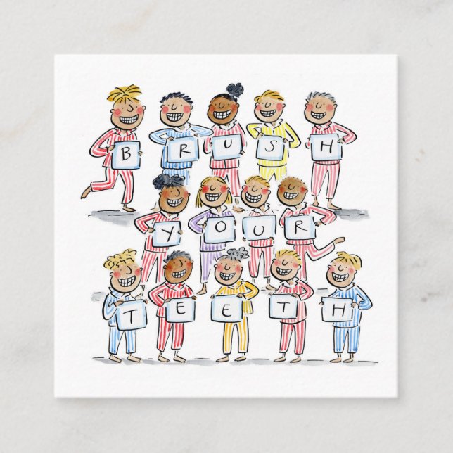 Brush your Teeth Square Business Card (Front)