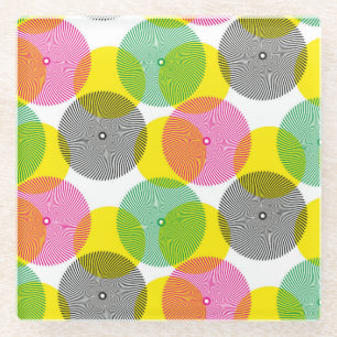 Brush Zigzags: Hand Drawn Pattern Glass Coaster
