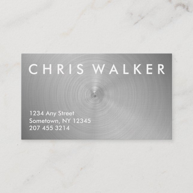 Brushed aluminium business cards (Front)
