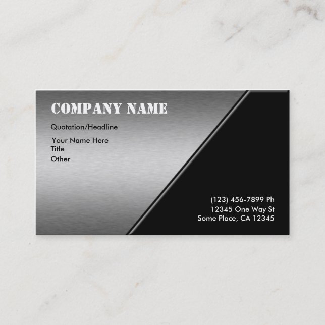 Brushed Aluminium Business Cards (Front)