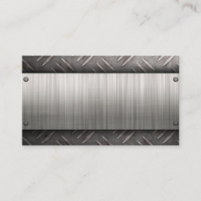 brushed aluminium diamond plate business card (Front)