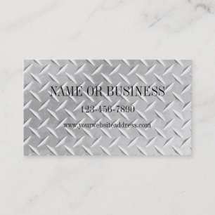 Brushed Aluminium Diamond Plate Metal Business Business Card