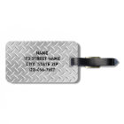 Brushed Aluminium Diamond Plate Metal Luggage Tag