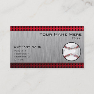 Brushed Aluminium look Baseball Business Card