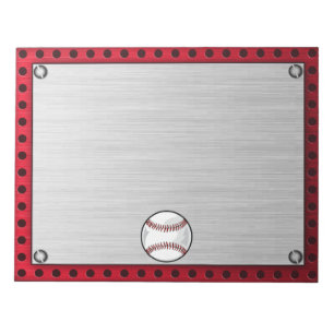 Brushed Aluminium look Baseball Notepad