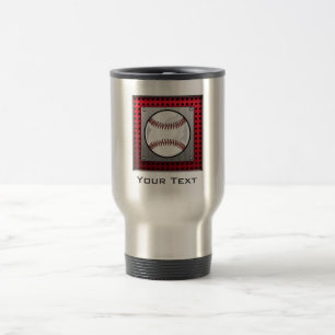 Brushed Aluminium look Baseball Travel Mug