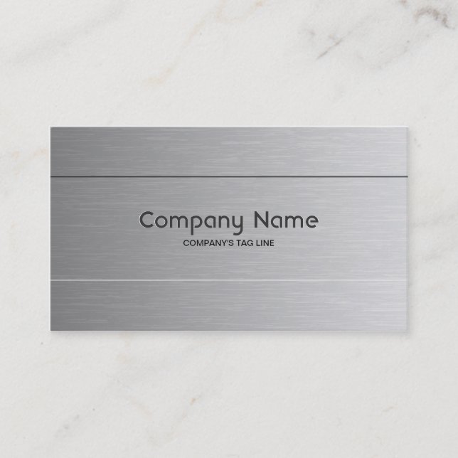 Brushed Aluminium Look Business Card Template (Front)