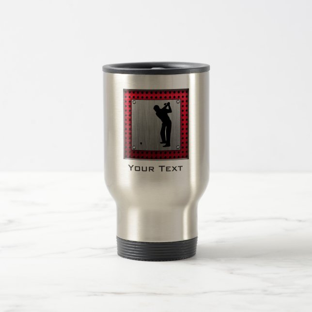 Brushed Aluminium look Golfer Travel Mug (Center)