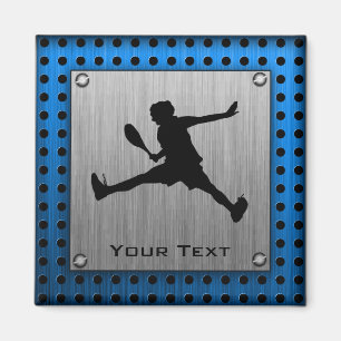 Brushed Aluminium look Tennis Magnet