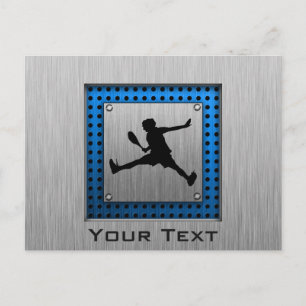 Brushed Aluminium look Tennis Postcard