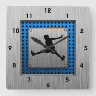 Brushed Aluminium look Tennis Square Wall Clock