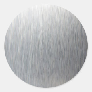 Brushed Aluminium Metal Classic Round Sticker