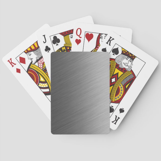 Brushed Aluminium Metal Look Playing Cards (Back)