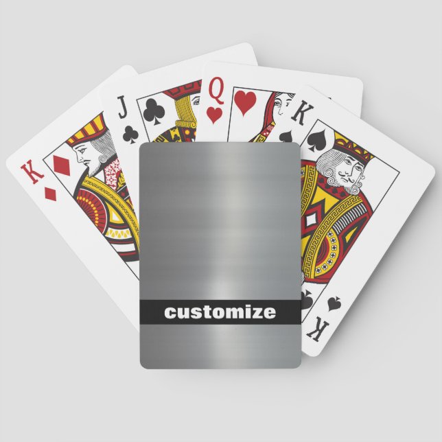 Brushed Aluminium Playing Cards (Back)