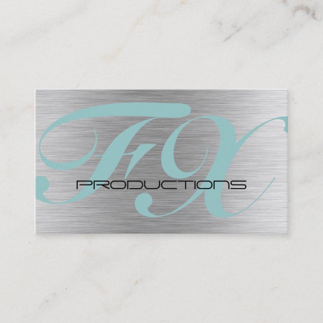 Brushed Aluminium Stainless Steel Textured Business Card (Front)