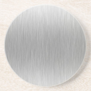 Brushed Aluminium Stainless Steel Textured Coaster