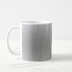 Brushed Aluminium Stainless Steel Textured Coffee Mug