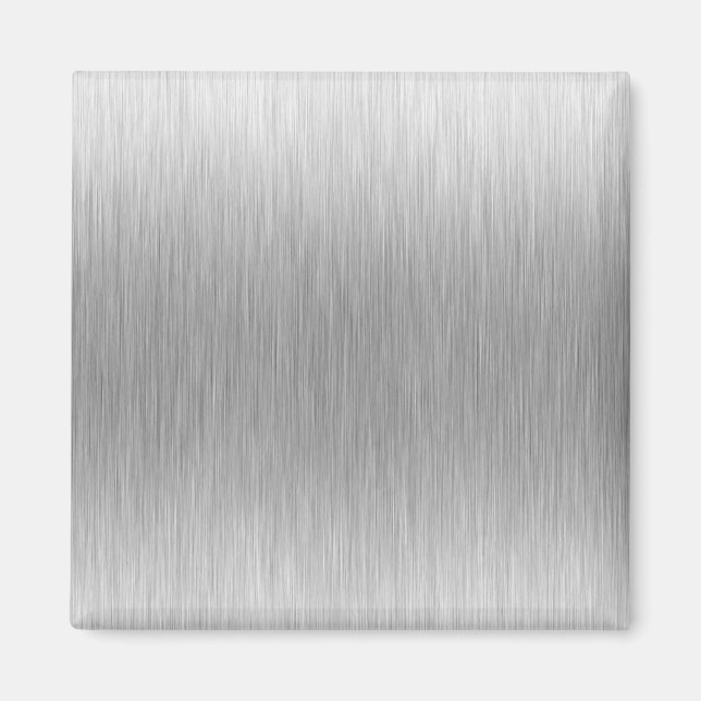 Brushed Aluminium Stainless Steel Textured Magnet (Front)