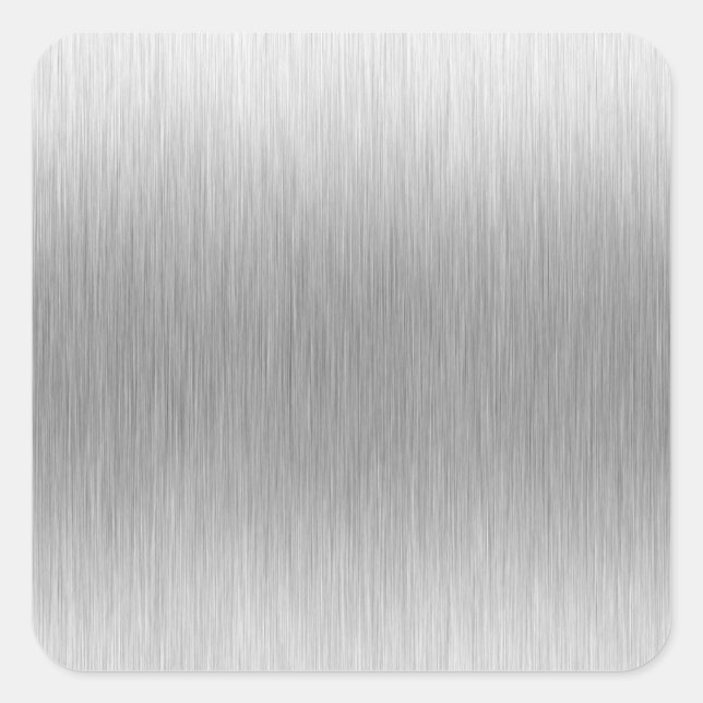 Brushed Aluminium Stainless Steel Textured Square Sticker (Front)
