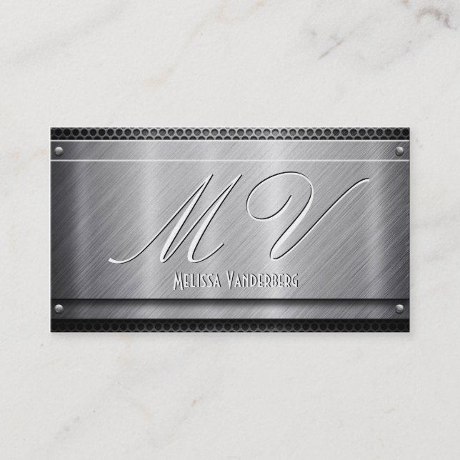 Brushed Aluminium Unique Business Cards (Front)
