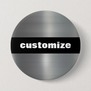 Brushed Aluminum 7.5 Cm Round Badge