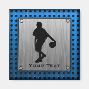Brushed ALuminum look Basketball Player Magnet
