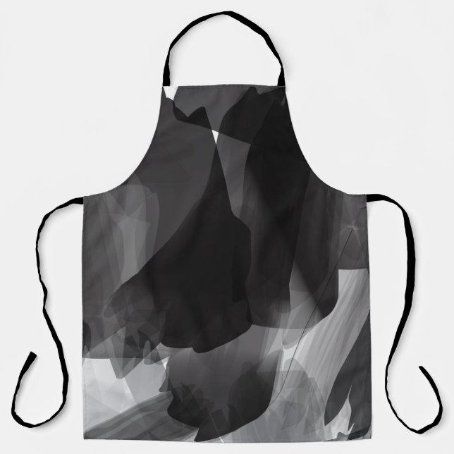 Brushed Black and white Painted Abstract Backgroun Apron (Front)