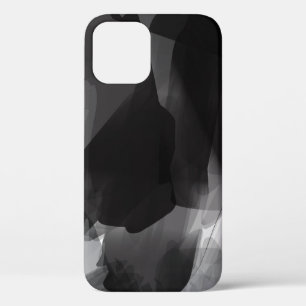 Brushed Black and white Painted Abstract Backgroun iPhone 12 Case