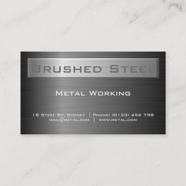 Brushed Black Steel Business card (Front)