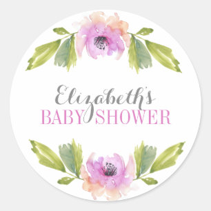Brushed Blooms   Watercolor Baby Shower Sticker