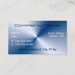 Brushed Blue Metal Business Cards