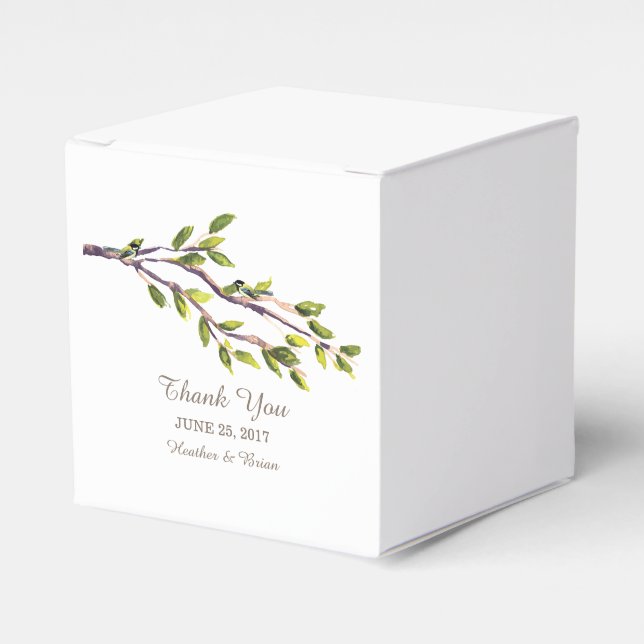 Brushed Branches Wedding Favour Boxes (Front Side)