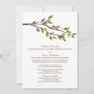 Brushed Branches Wedding Invite