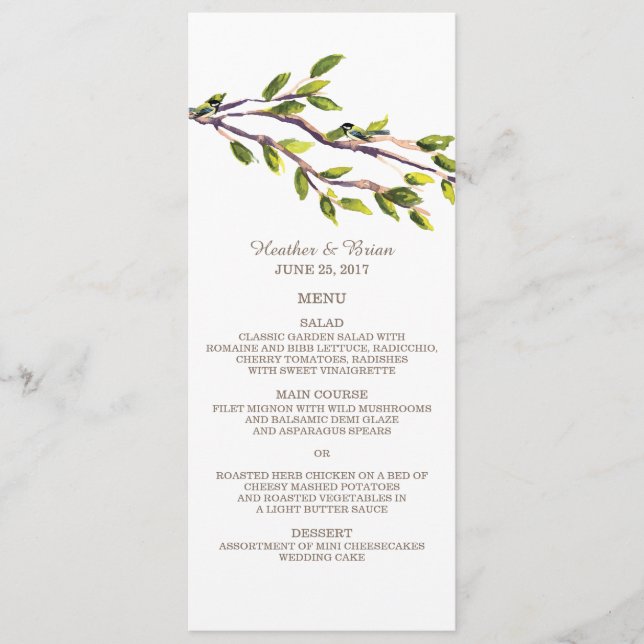 Brushed Branches Wedding Menu (Front)
