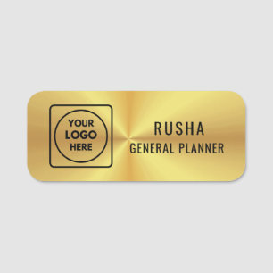 Brushed Brass Logo Badge Metallic nametags