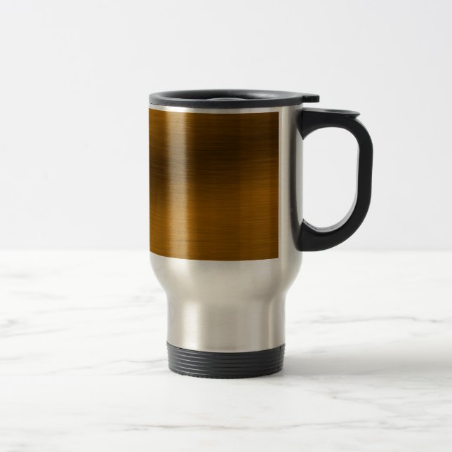 Brushed Bronze Background Travel Mug (Right)