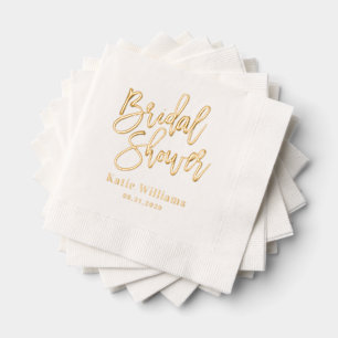 Brushed Calligraphy Bridal Shower Foil Napkins